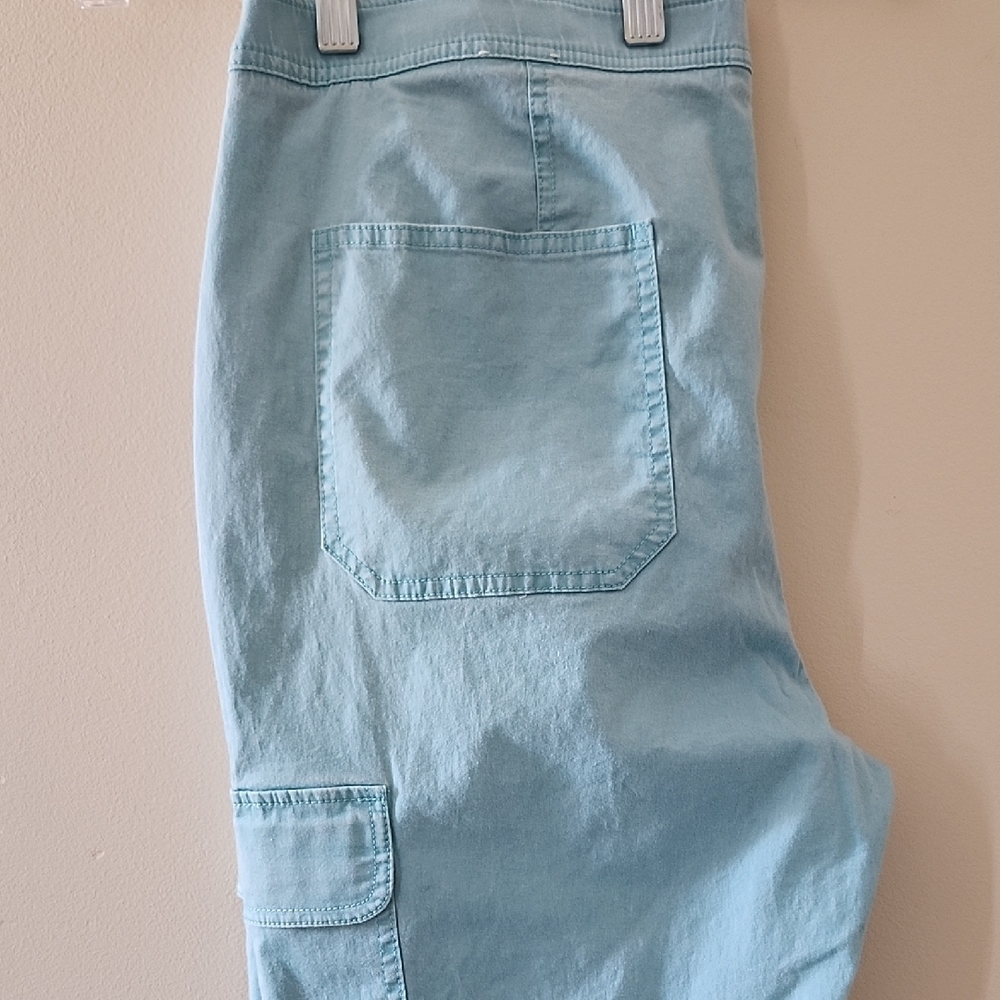 Chico's Cargo Style Straight Leg Pants Light Aqua - Picture 3 of 6